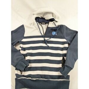 Effectus Clothing Mens Navy Striped Quarter Zip Hoodie W/Pockets Size Medium